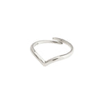 Bague argentée en forme de chevron