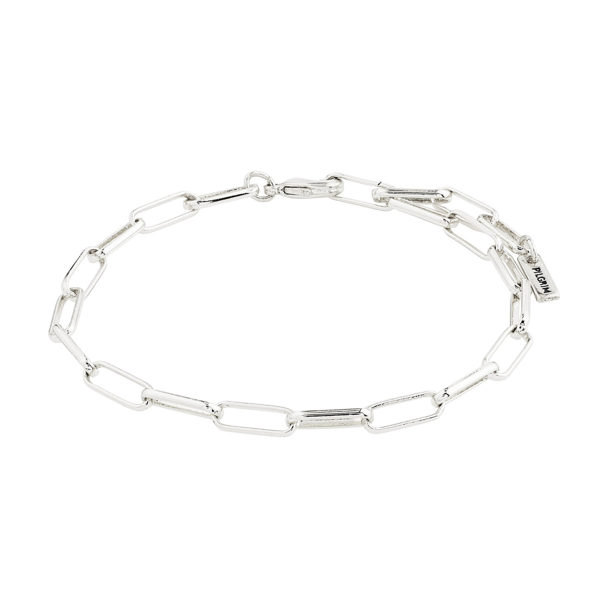 Bracelet argenté à mailles rectangulaires