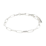 Bracelet argenté à mailles rectangulaires