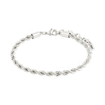 Bracelet argenté à mailles torsadées