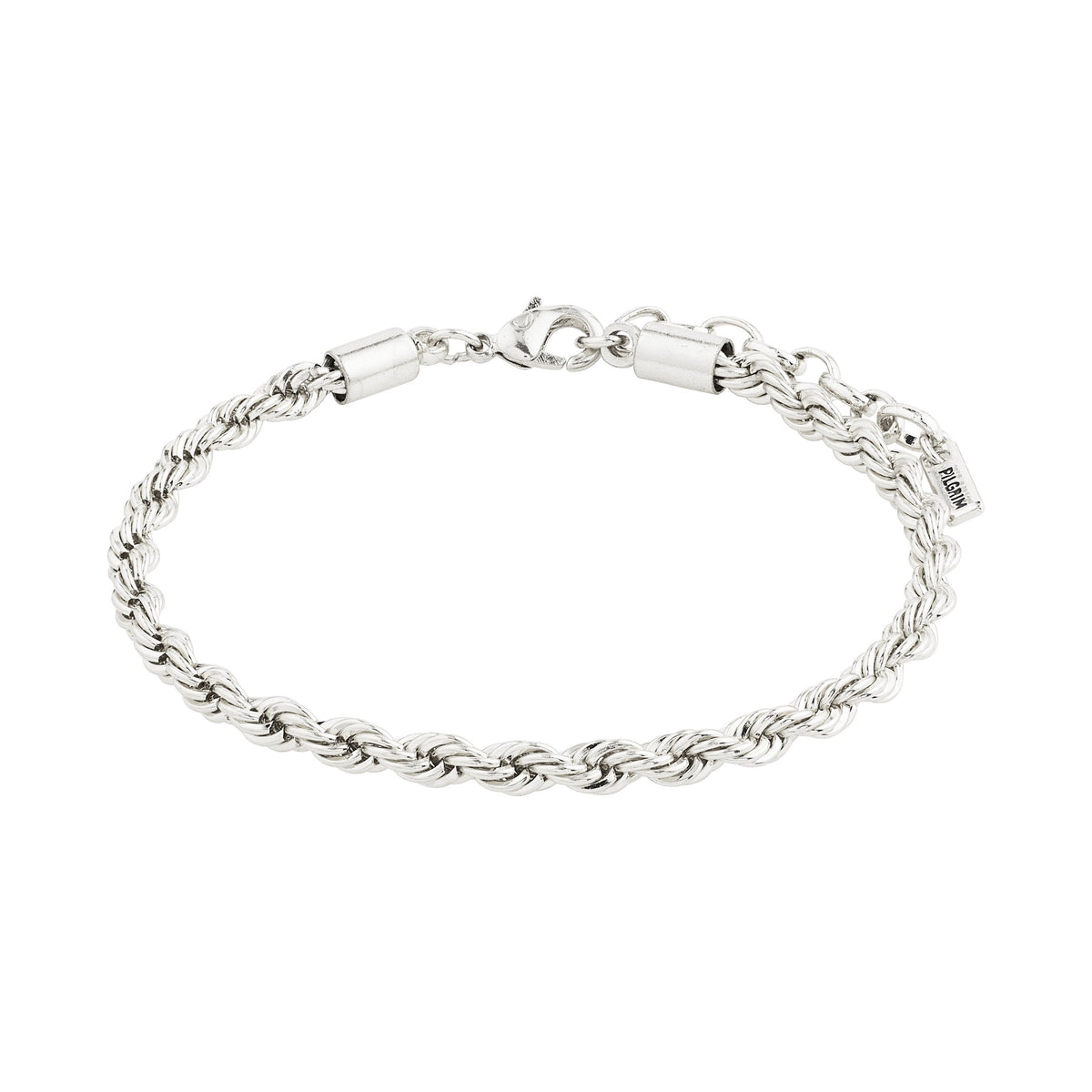 Bracelet argenté à mailles torsadées