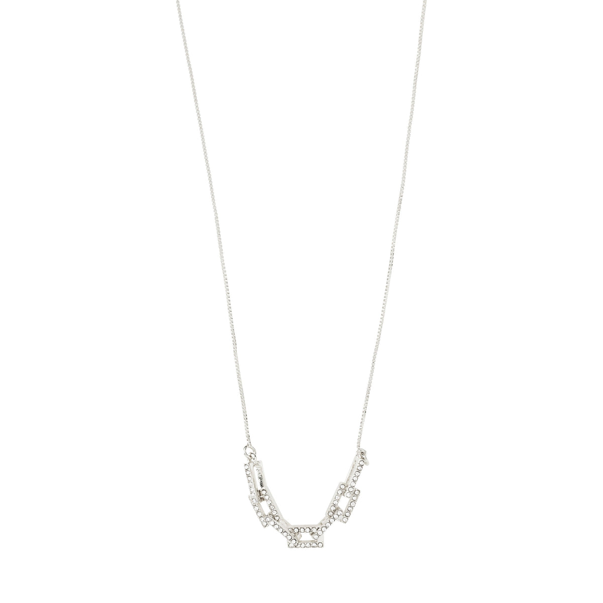 Collier argenté à petits ornements espacés