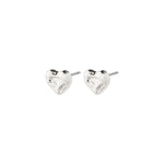 Petites boucles d’oreilles en cœur argenté