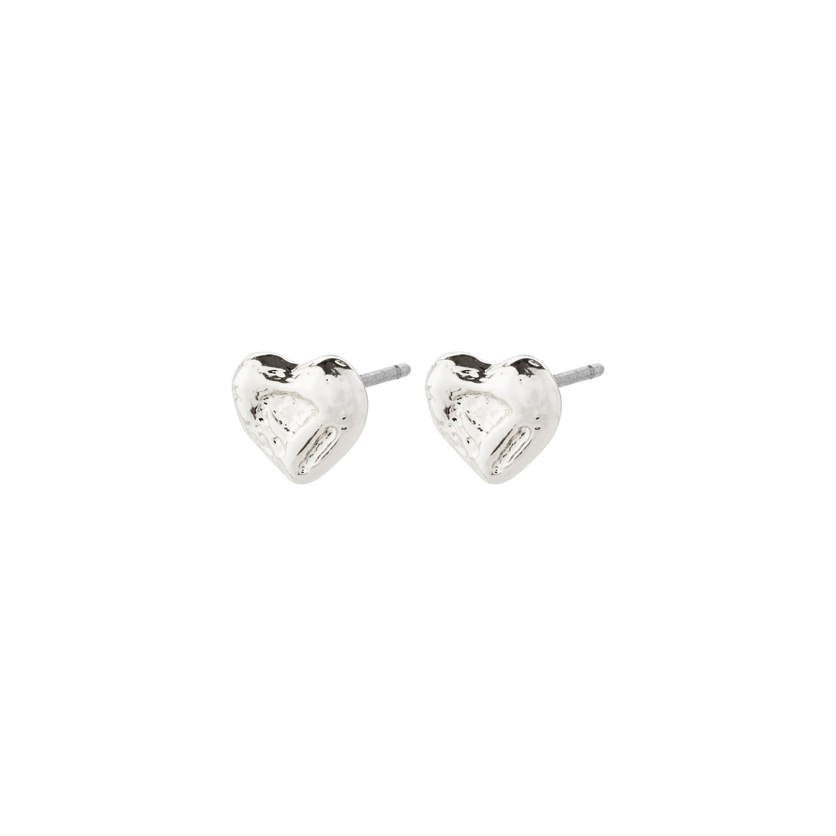 Petites boucles d’oreilles en cœur argenté