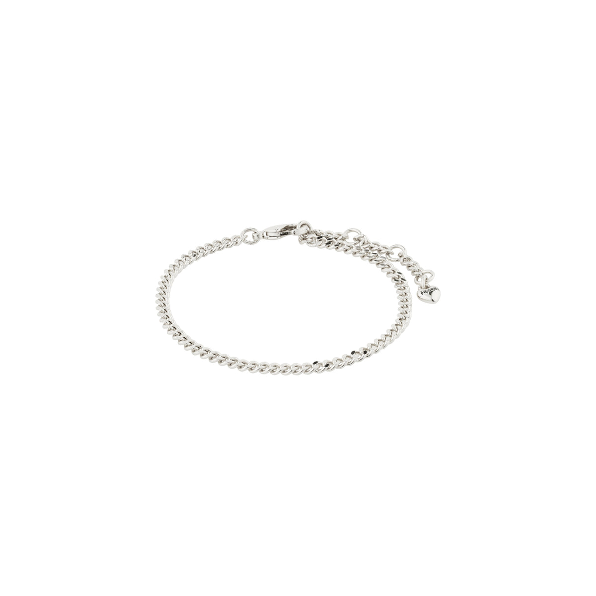 Bracelet fin argenté avec fermoir et chaînette