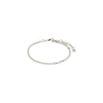 Bracelet fin argenté avec fermoir et chaînette
