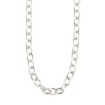 Collier argenté à larges mailles ovales