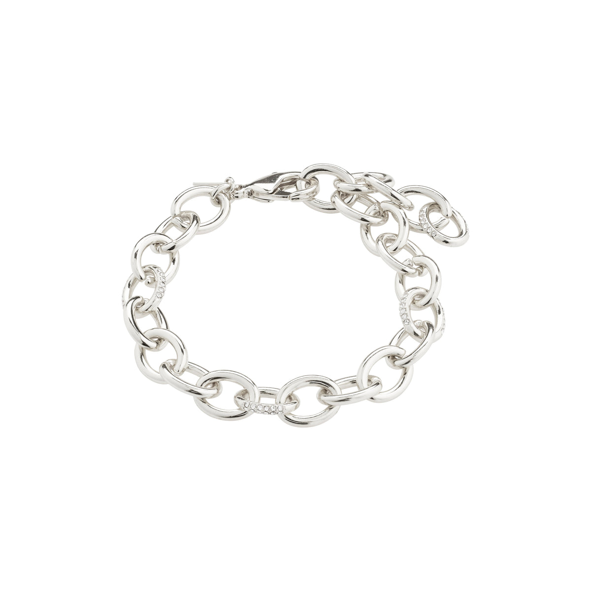 Bague argentée à grosses mailles