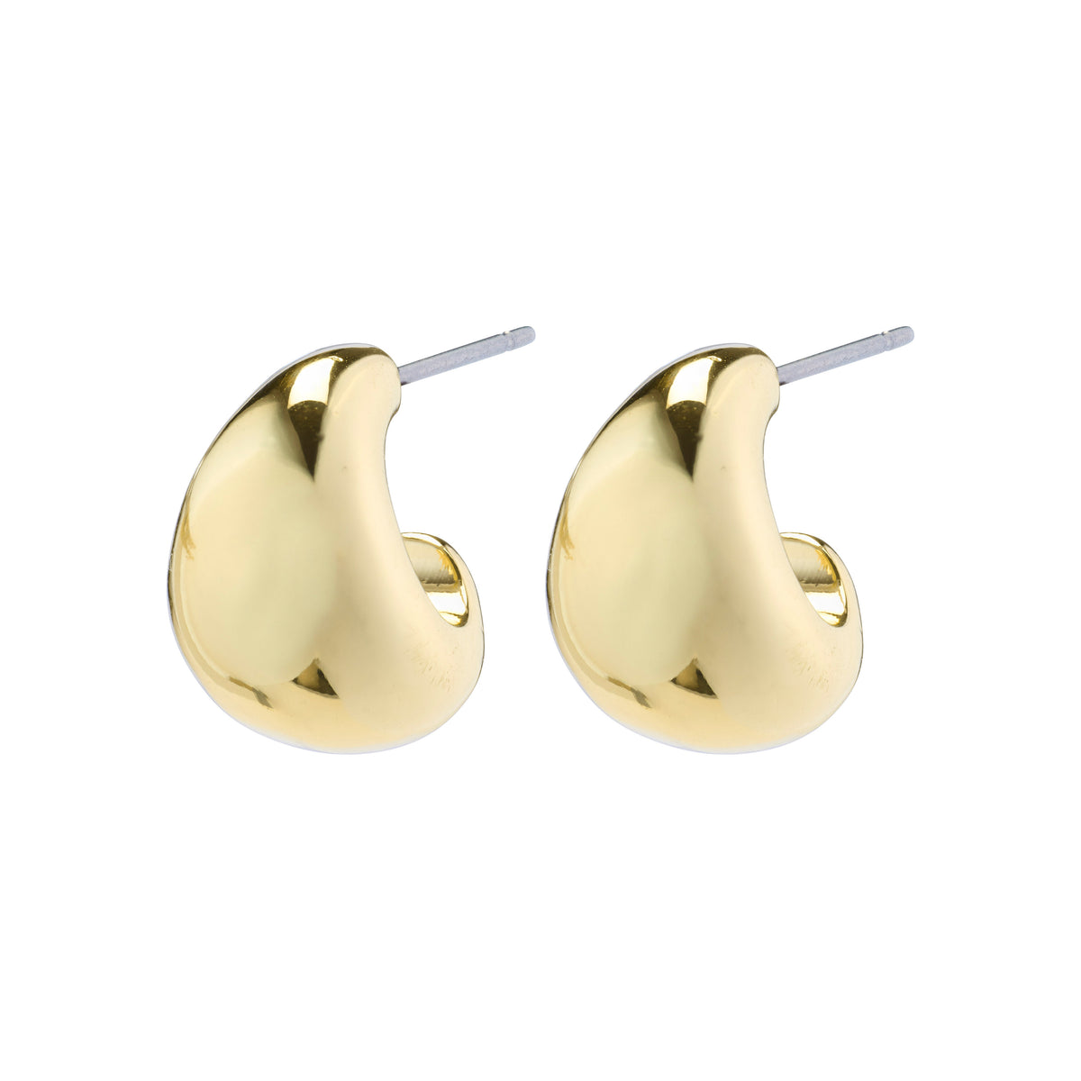 Boucles d’oreilles dorées bombées en forme de goutte