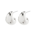 Boucles d’oreilles argentées bombées en forme de goutte