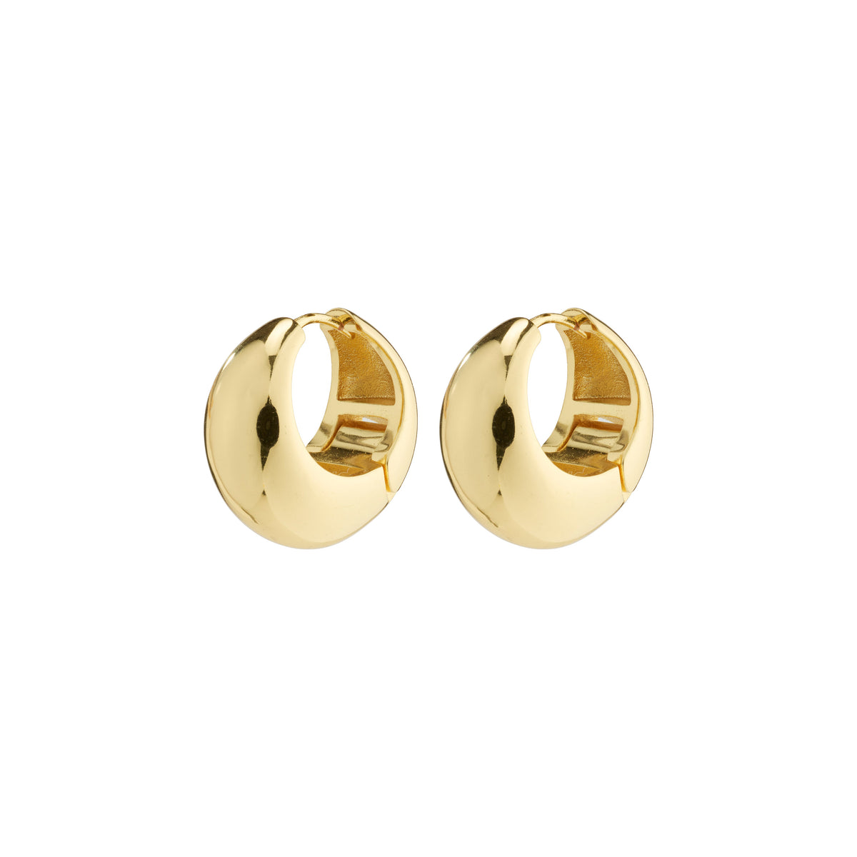 Boucles d’oreilles dorées arrondies et bombées
