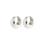 Boucles d’oreilles argentées arrondies et bombées