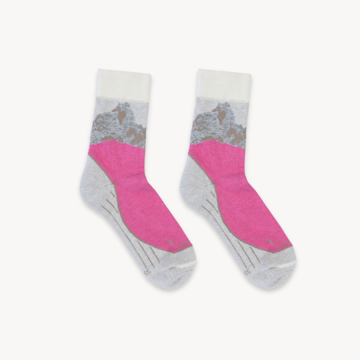 Chaussettes Mountain en mélange d’alpaga – Rose – Pokoloko