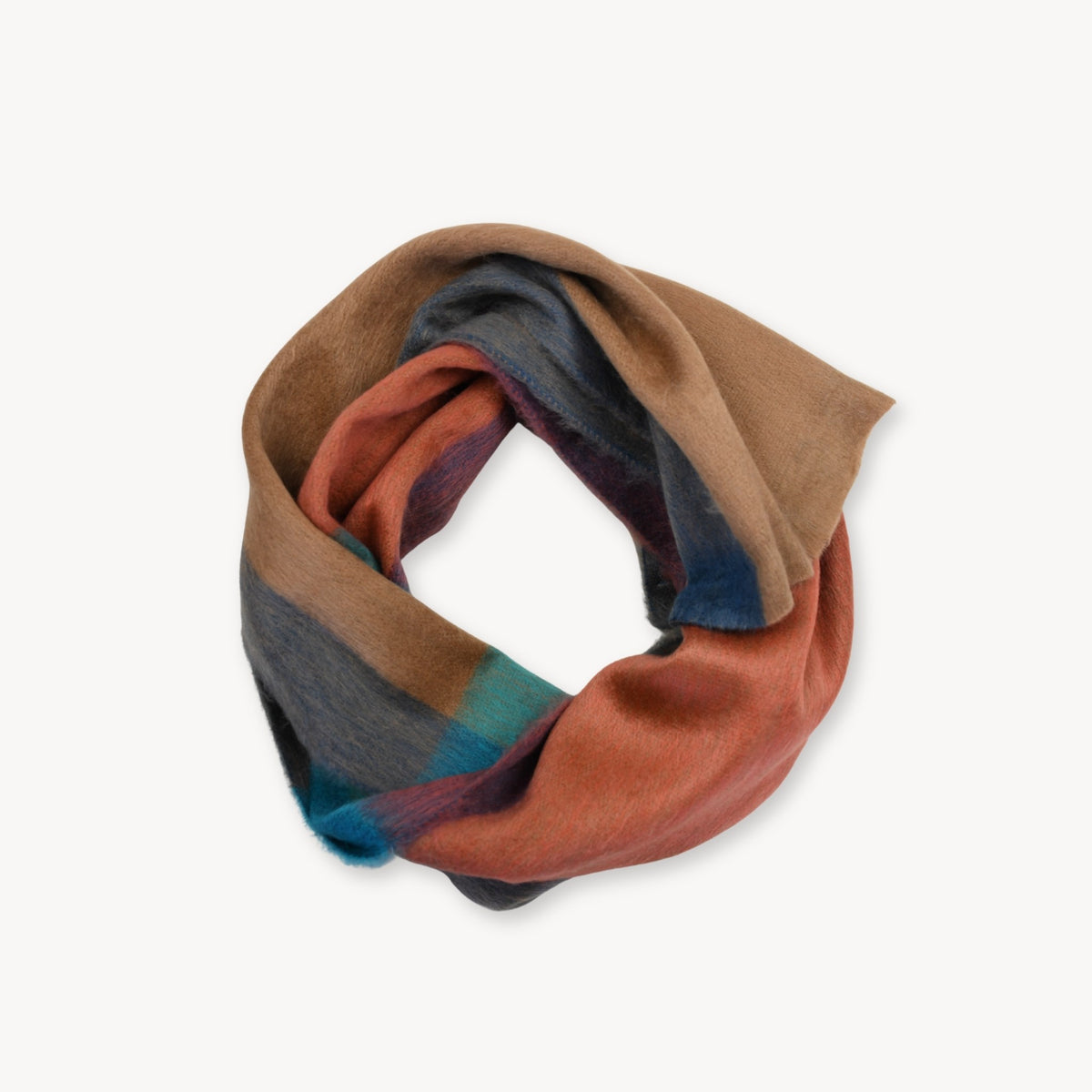 Écharpe Aspen en mélange d’alpaga – Rayures multicolores – Pokoloko