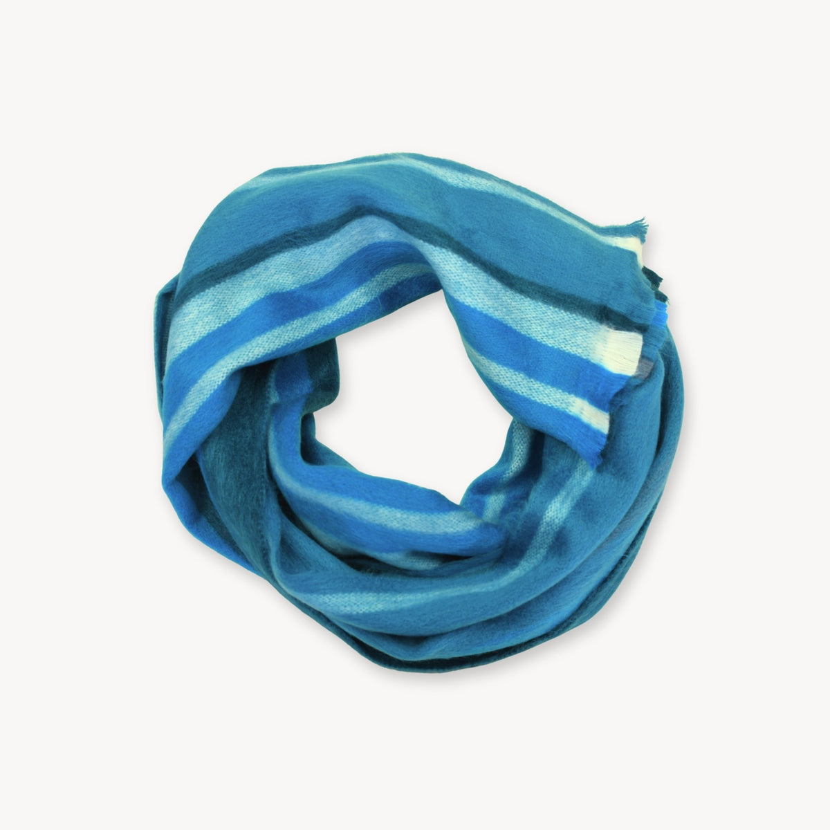 Écharpe Mavi en mélange d’alpaga – Rayures multicolores – Pokoloko