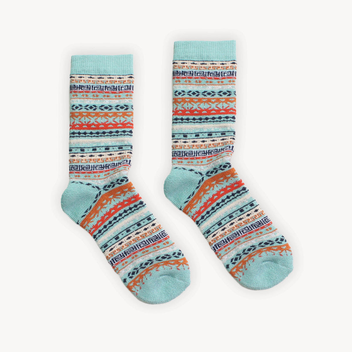 Chaussettes Crew en mélange d’alpaga – Multi Aqua, L/XL – Pokoloko