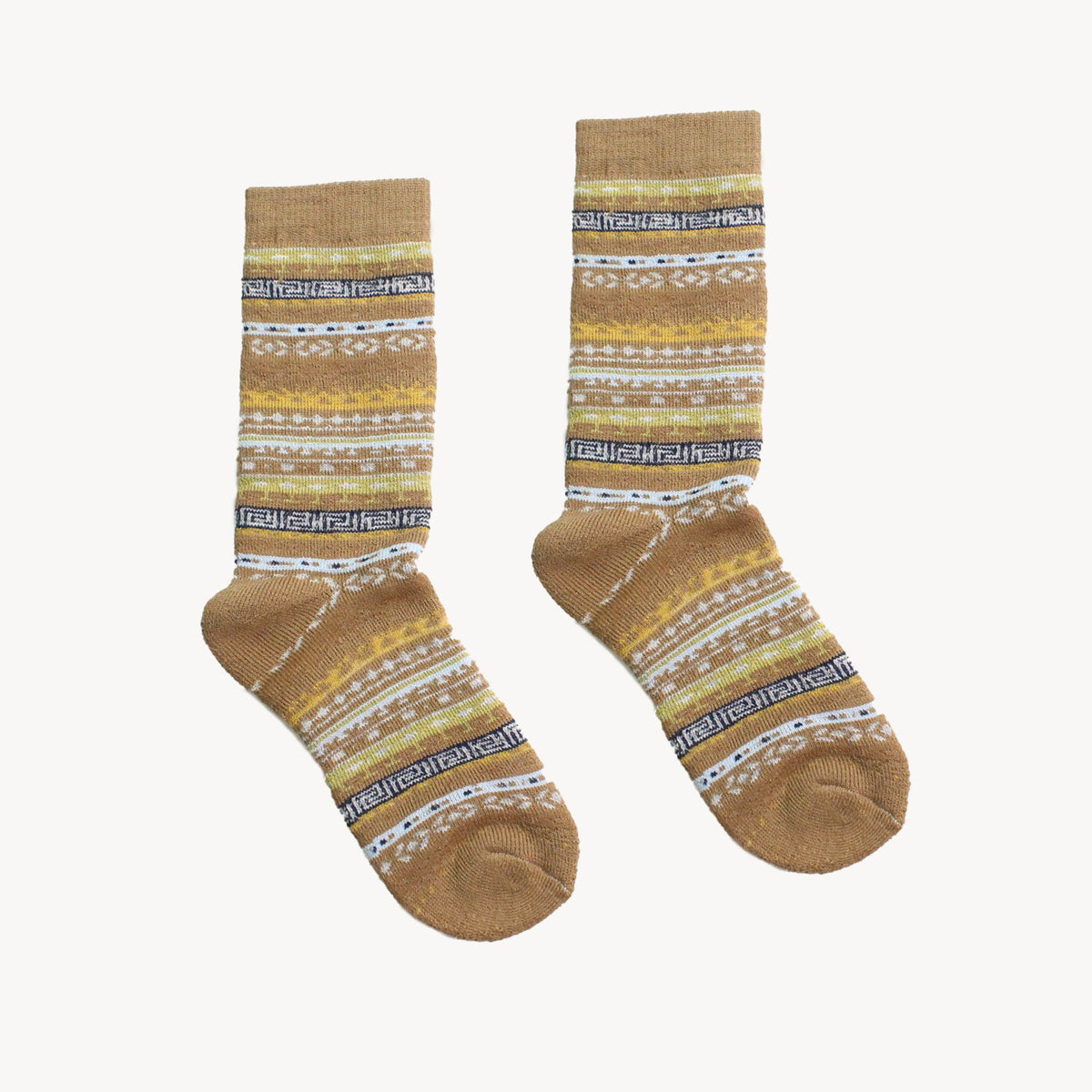 Chaussettes Crew en mélange d’alpaga – Mocha multicolore – Pokoloko