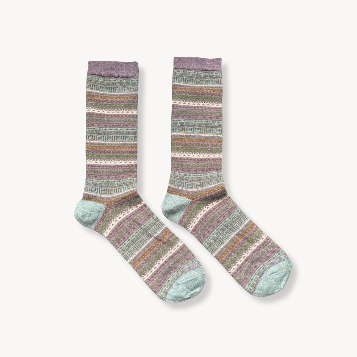 Chaussettes Crew en mélange d’alpaga – Rose poudré – Pokoloko