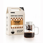Café Caramel Glow de KNDZ — sachets-filtres individuels, sept portions