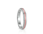 Bague de méditation Live – MeditationRings – anneau tournant en émail rose – vue de trois quarts