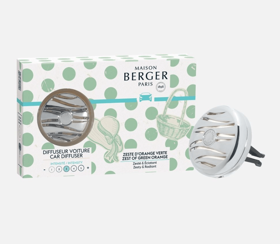 Diffuseur de voiture Dolce – Zeste d’orange verte – Maison Berger