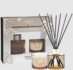 Coffret Holly nude – Mini bouquet et bougie Poussière d’ambre – Maison Berger