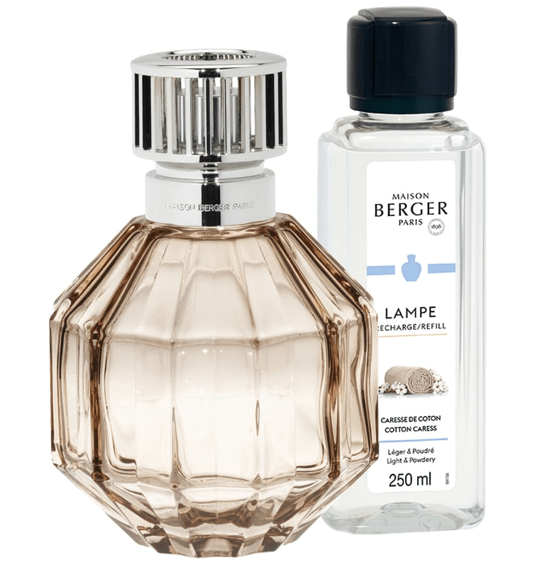 Coffret lampe Berger Facette nude et Caresse de coton – Maison Berger