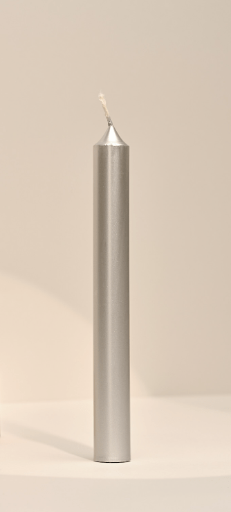 Bougie droite argentée – Maison Berger