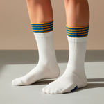 Chaussettes Cream Stripe à double revers de KNDZ
