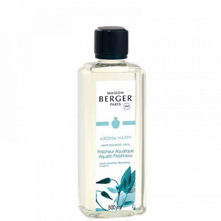 Recharge pour lampe Berger – Aroma Happy – Fraîcheur aquatique – 500 ml – Maison Berger