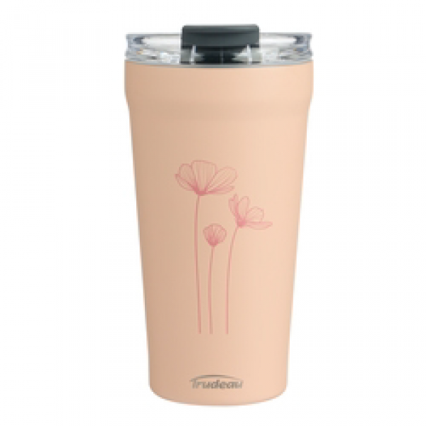 Gobelet isatherme rose avec fleurs
