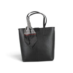 Sac cabas noir avec anses et foulard attaché
