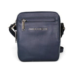 Sac à bandoulière Nadine en cuir bleu marine – autre vue