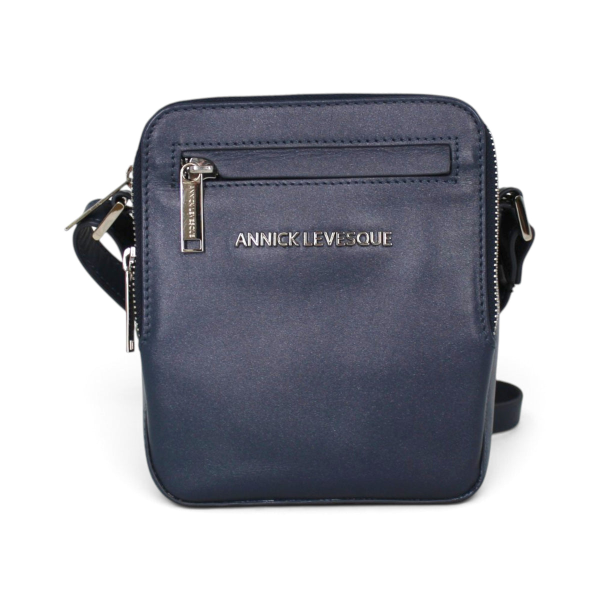 Sac à bandoulière Nadine en cuir bleu marine – autre vue