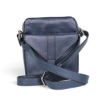 Sac à bandoulière Nadine en cuir bleu marine – autre vue