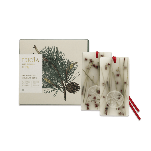 Pastilles de cire Pin Douglas de Lucia avec leur boîte