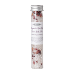 Tube transparent de sels ou lait de bain avec fleurs séchées