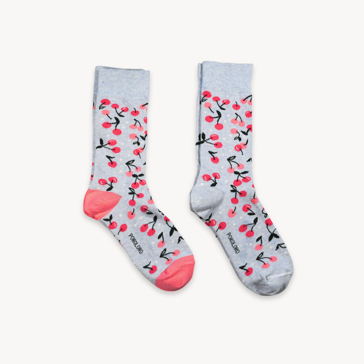 Chaussettes à motifs de cerises en coton Pima – 2 paires – Pokoloko