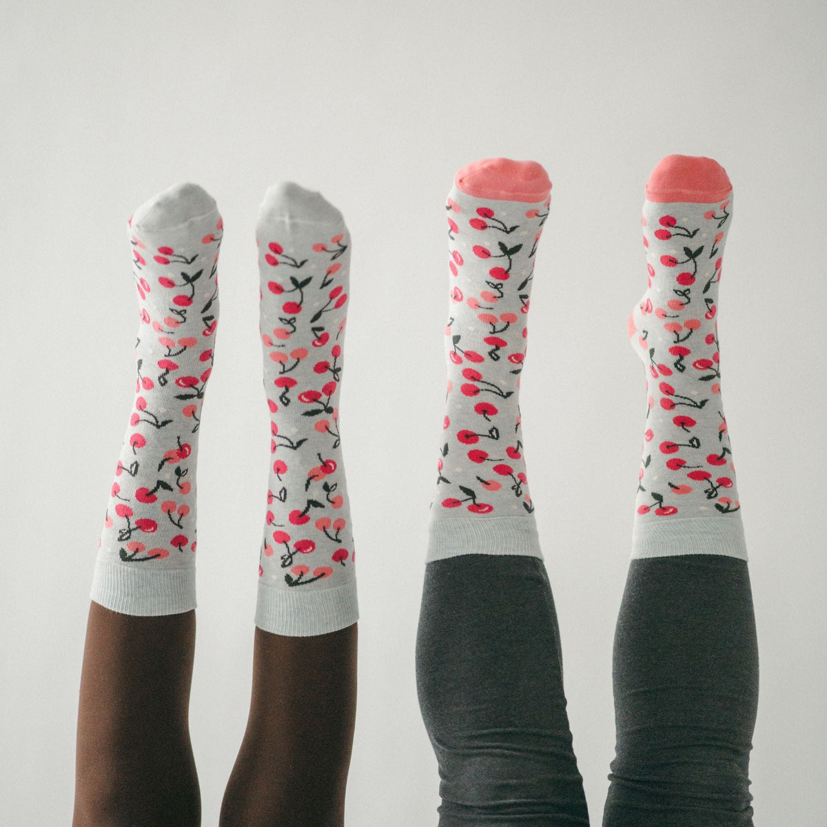Chaussettes à motifs de cerises en coton Pima – 2 paires – Pokoloko