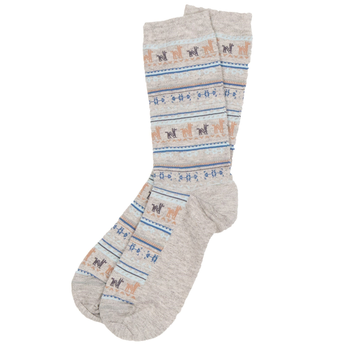 Chaussettes à motifs en mélange d’alpaga – Gris, L/XL – Pokoloko