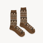 Chaussettes à motifs en mélange d’alpaga – Caramel – Pokoloko