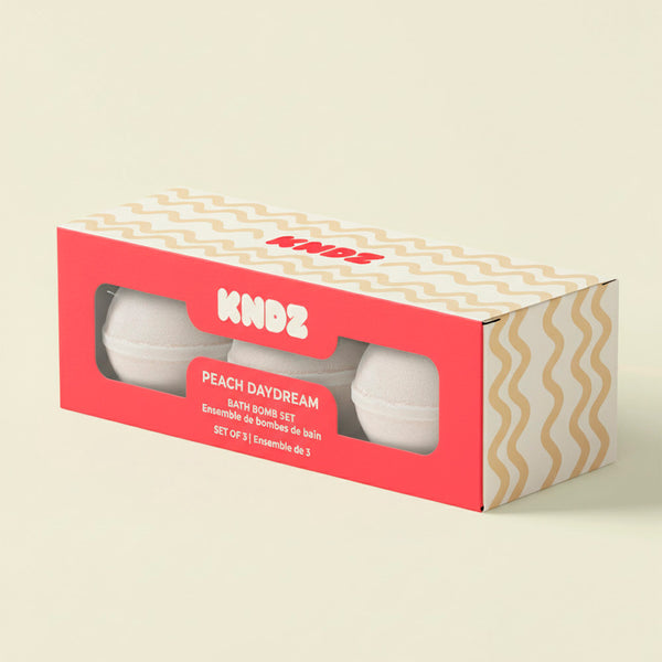Ensemble de 3 bombes de bain Peach Daydream de KNDZ
