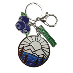 Porte-clés Lac-Saint-Jean avec breloques de bleuets