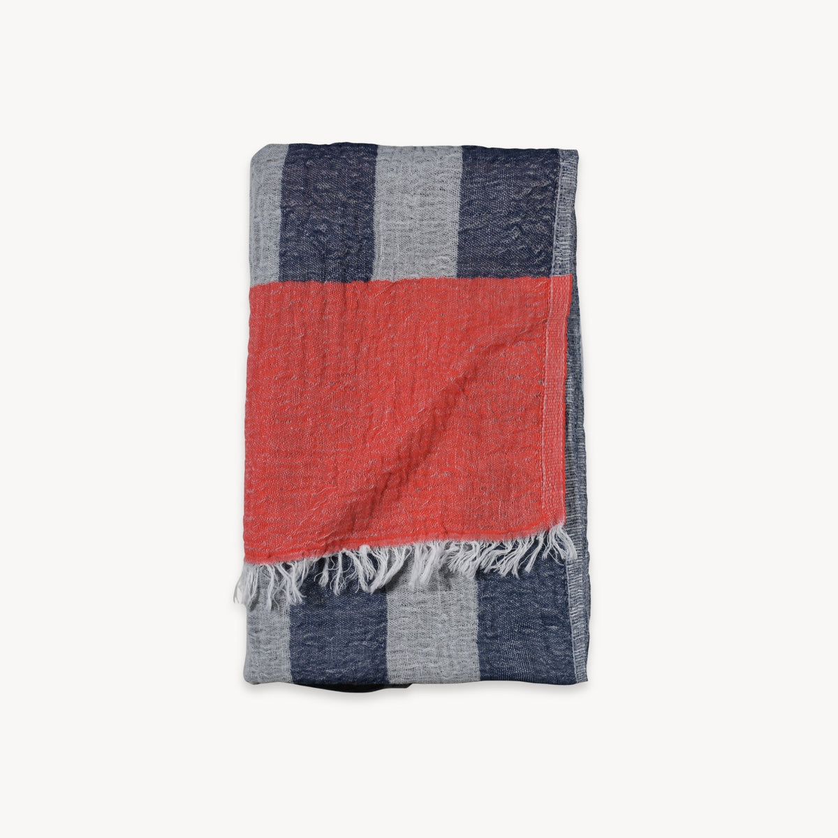 Serviette Boardwalk – Vermillon et denim – Pokoloko