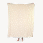 Jeté Have a Heart doublé en molleton – Beige – Pokoloko