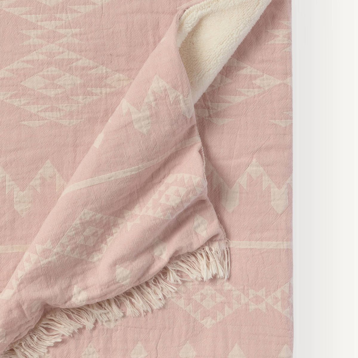 Jeté Atlas doublé en molleton – Rose pastel – Pokoloko
