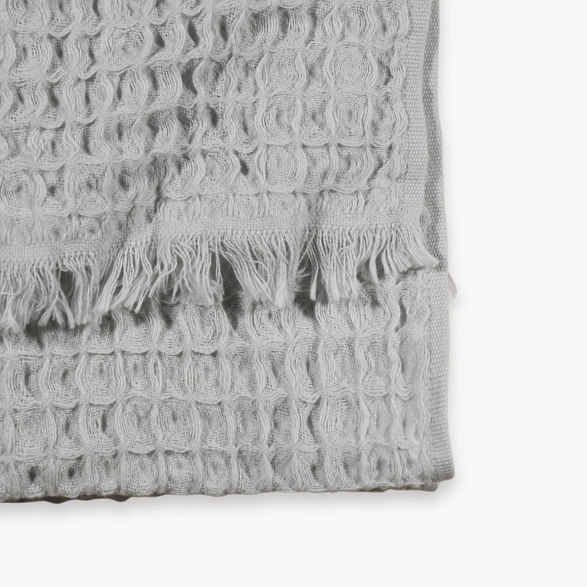 Serviette à mains French Waffle – Gris soie – Pokoloko