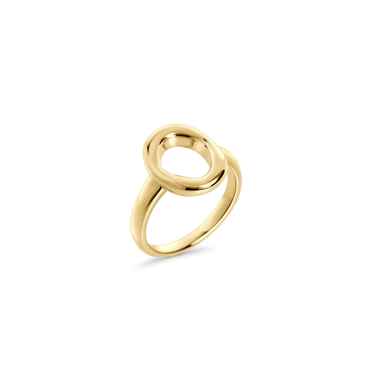 Bague dorée à grand anneau arrondi