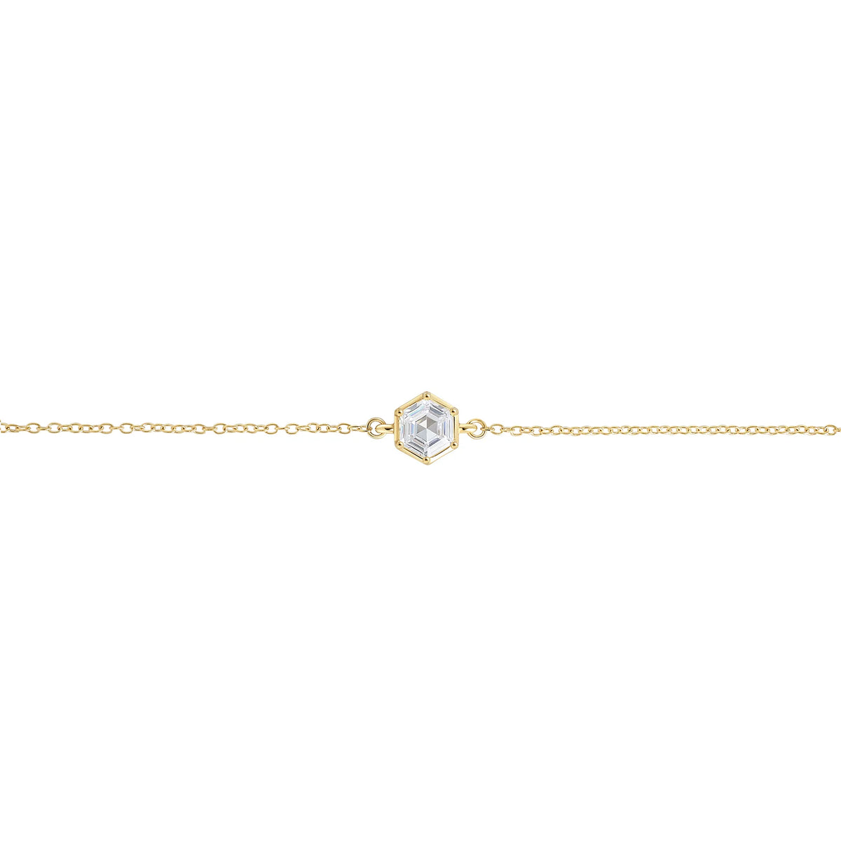 Bracelet doré à petit motif serti de pierres