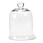 Cloche décorative transparente en verre avec bouton rond, hauteur de 18 cm